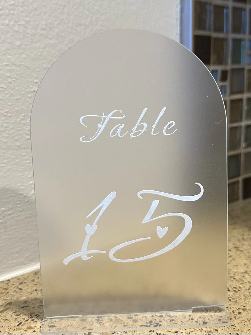 Table Numbers with Stands, 1-20 Frosted Wedding Table Numbers, White numbers